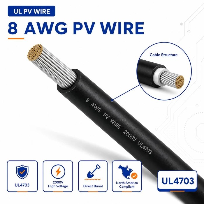 8 AWG PV laidas