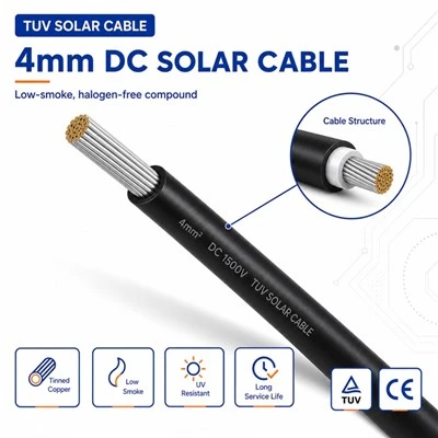 4 mm DC saulės kabelis
